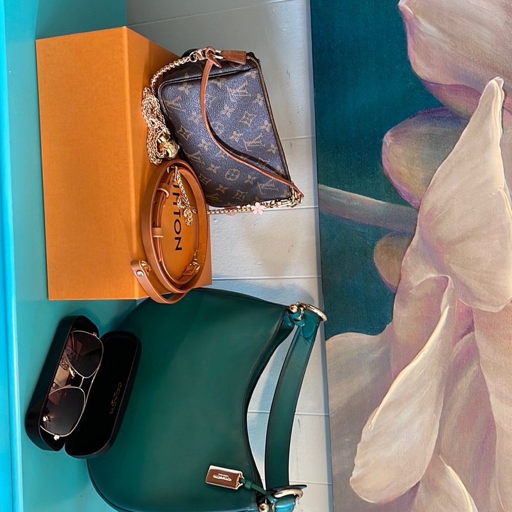 Authentic LV Pochette bag Monogram Wristlet/Crossbody with two gifts